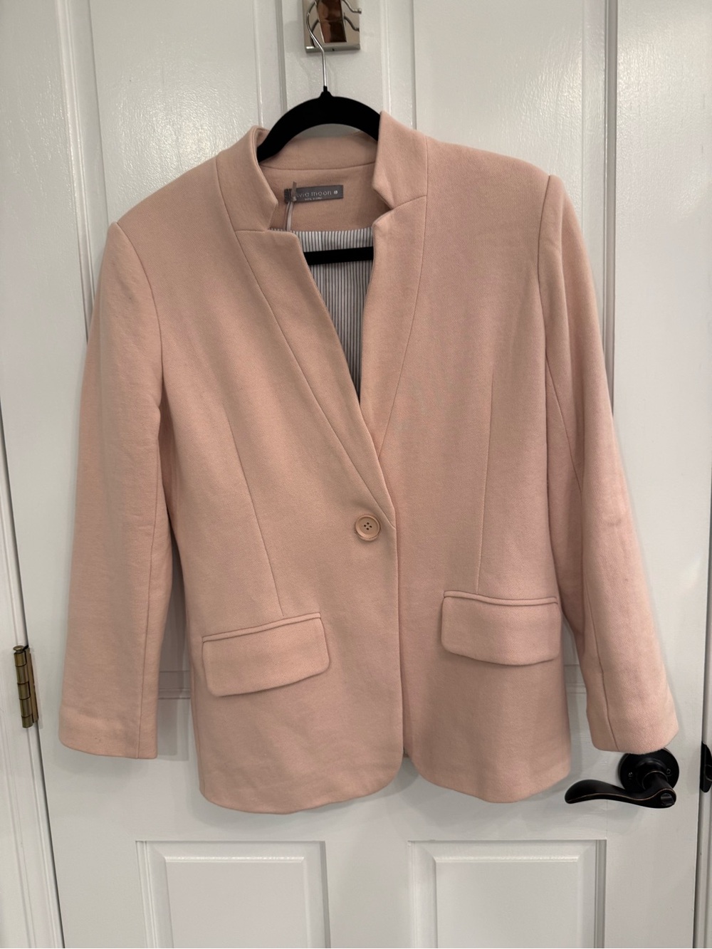 Olivia Moon Blush Pink Single-Button Blazer NWT